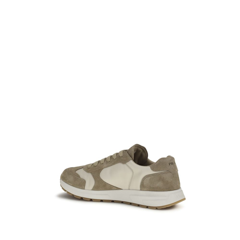 Prada Beige Calf Leather Athletic Sneakers - SS26 (Ref. PR2EE455FG000LOWF04CR) - Back view