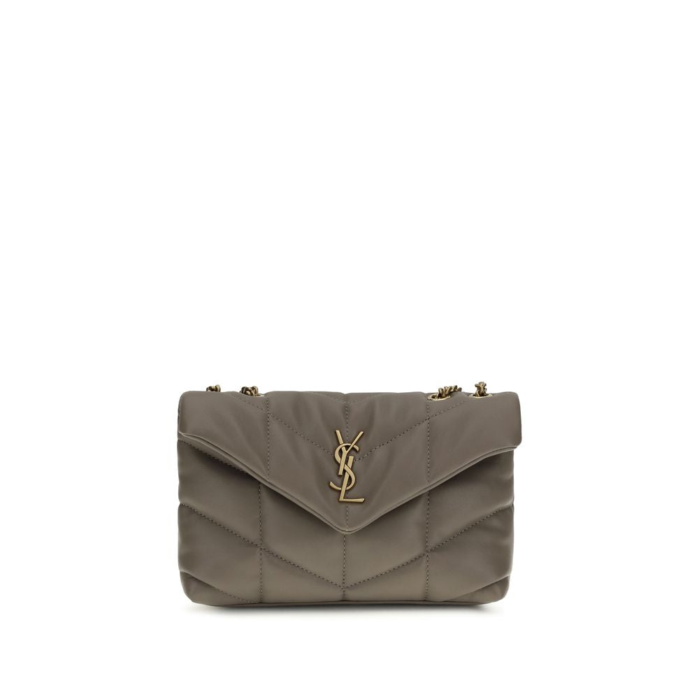 Saint Laurent Gray Lamb Shoulder Bag - SS26 23×15.5cm - Front view