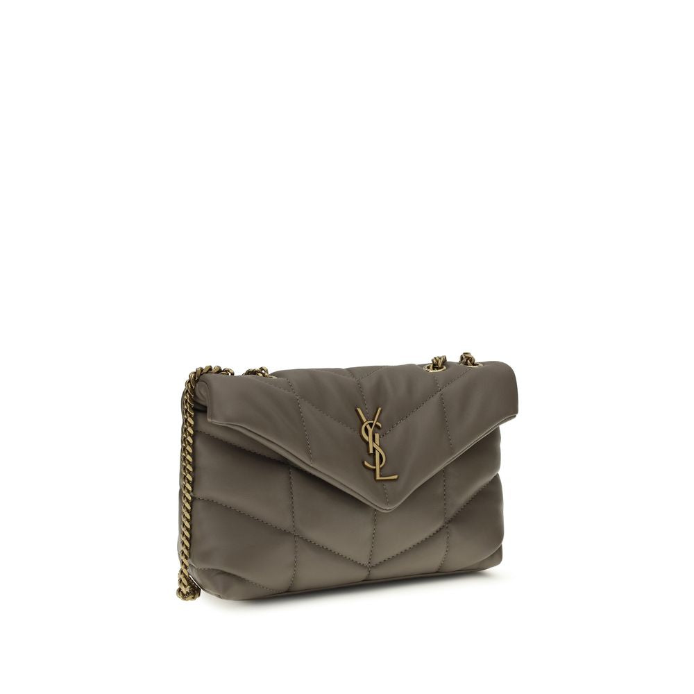 Saint Laurent Gray Lamb Shoulder Bag - SS26 23×15.5cm - Side view