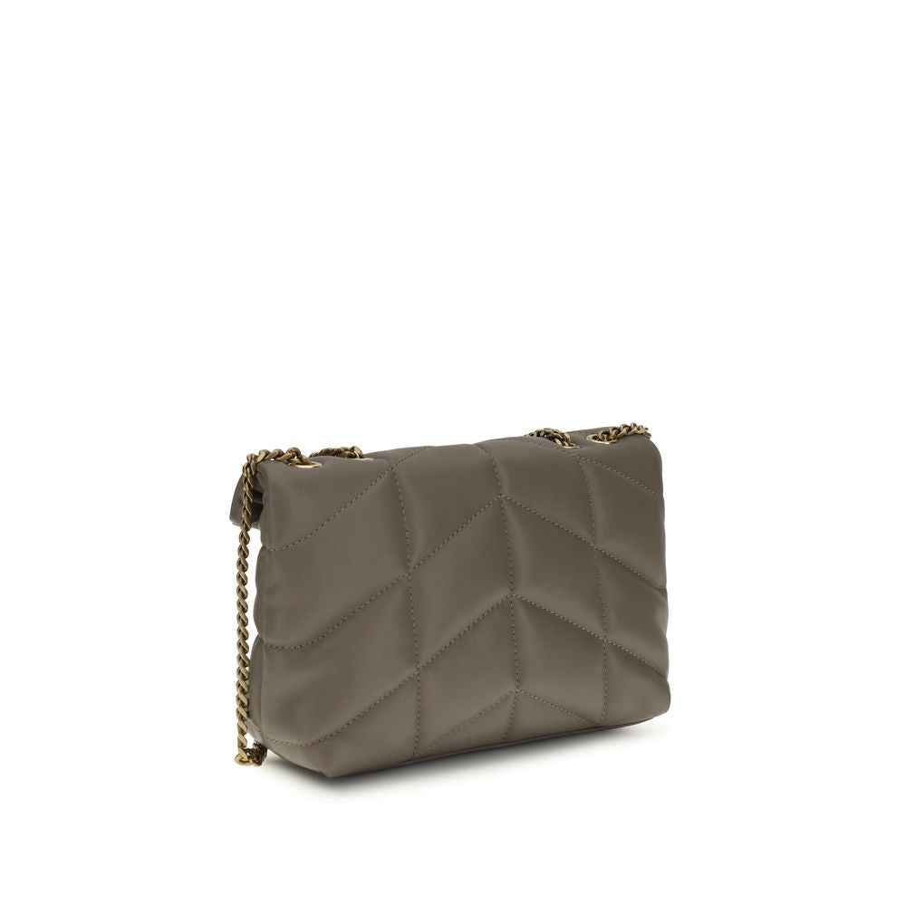 Saint Laurent Gray Lamb Shoulder Bag - SS26 23×15.5cm - Back view