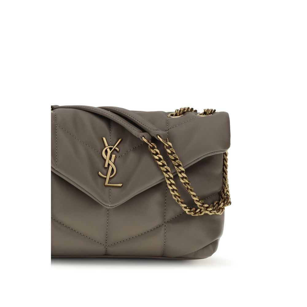 Saint Laurent Gray Lamb Shoulder Bag - SS26 23×15.5cm - Detail view