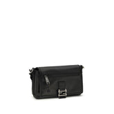 Fendi Black Calf Leather Bos Taurus Shoulder Bag - Side view