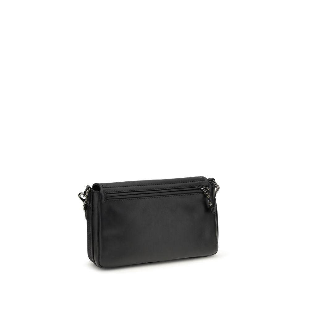 Fendi Black Calf Leather Bos Taurus Shoulder Bag - Back view