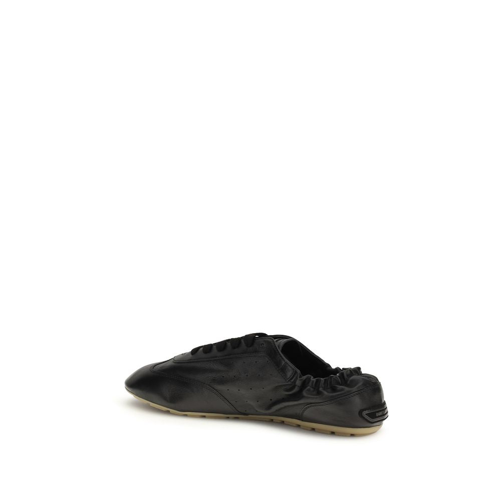 Saint Laurent Black Calf Leather Athletic Sneakers - Back view