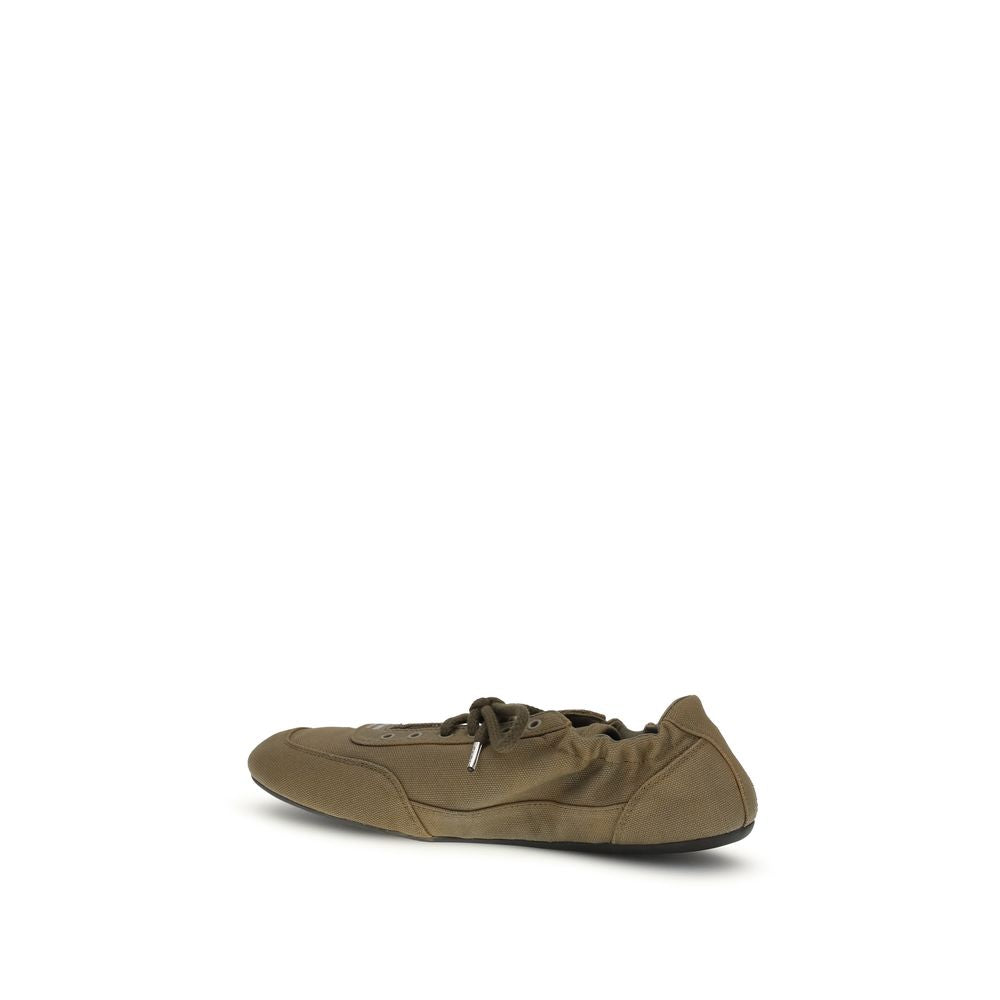 Prada Bicolor Cotton Athletic Sneakers - Back view