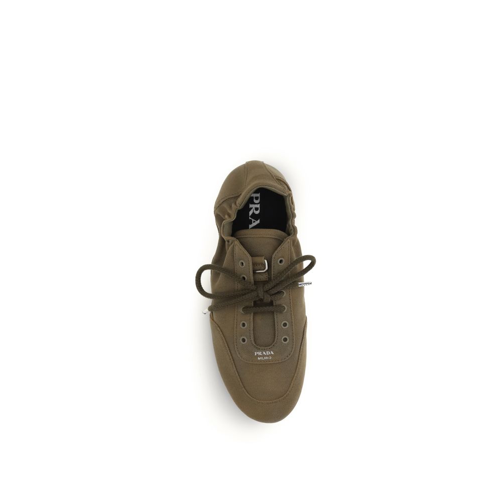 Prada Bicolor Cotton Athletic Sneakers - Detail view