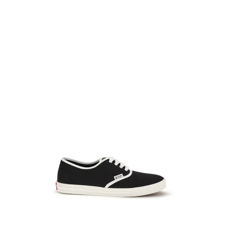 Prada Black Cotton Athletic Sneakers - Front view
