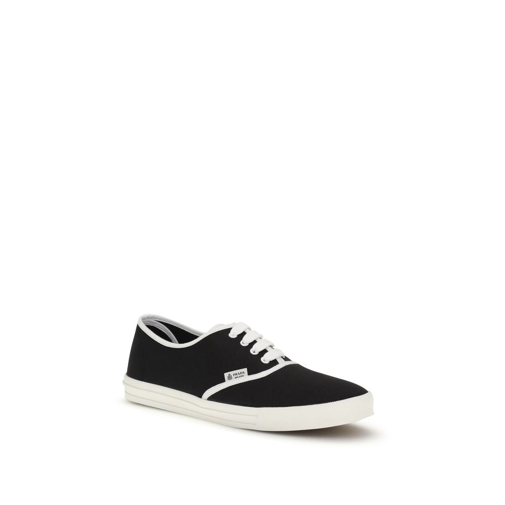 Prada Black Cotton Athletic Sneakers - Side view