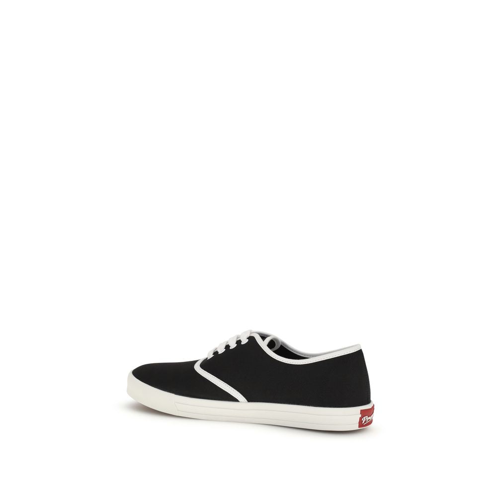 Prada Black Cotton Athletic Sneakers - Back view
