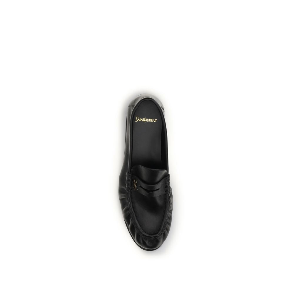 Saint Laurent Black Calf Leather Slip On Loafers - AW26 (Ref. SA83947125VAA1000) - Detail view