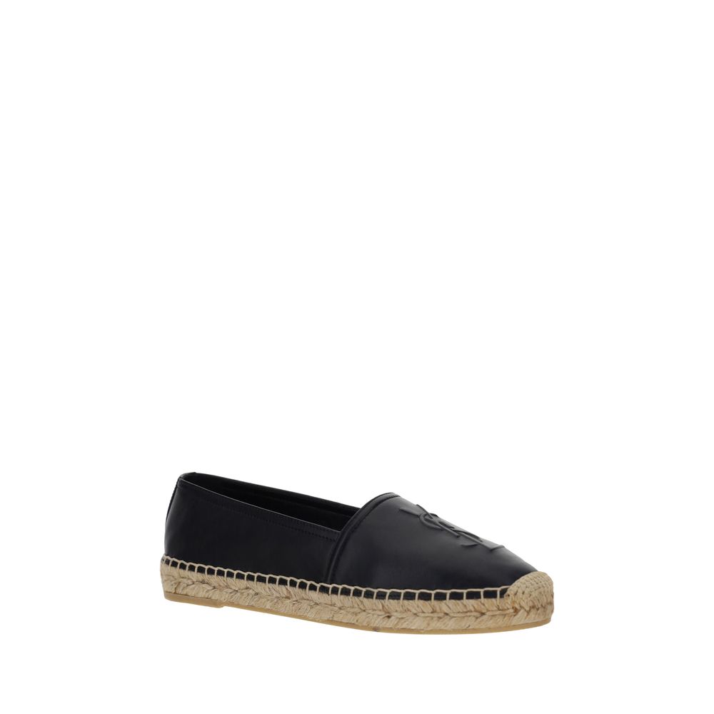 Saint Laurent Black Lamb Espadrilles - Side view