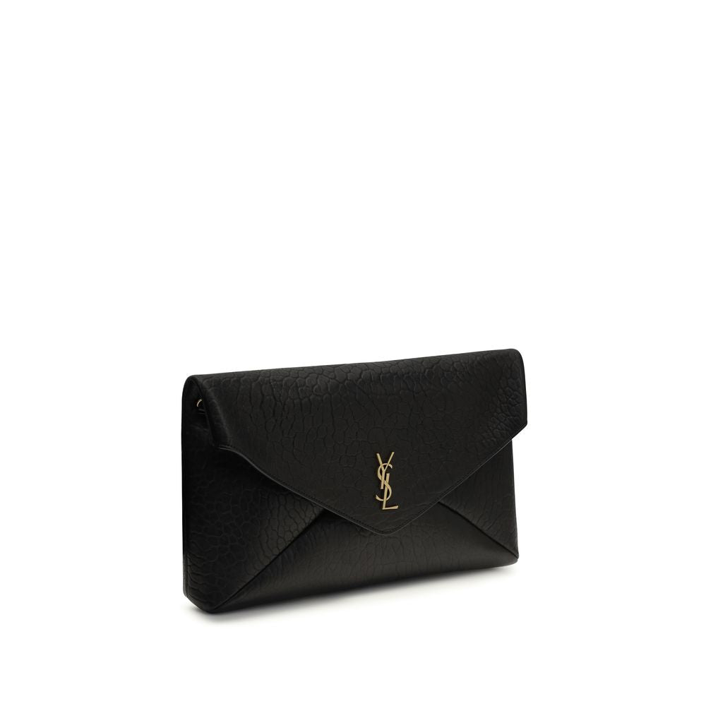Saint Laurent Black Lamb Shoulder Bag - SS26 35×22cm - Side view