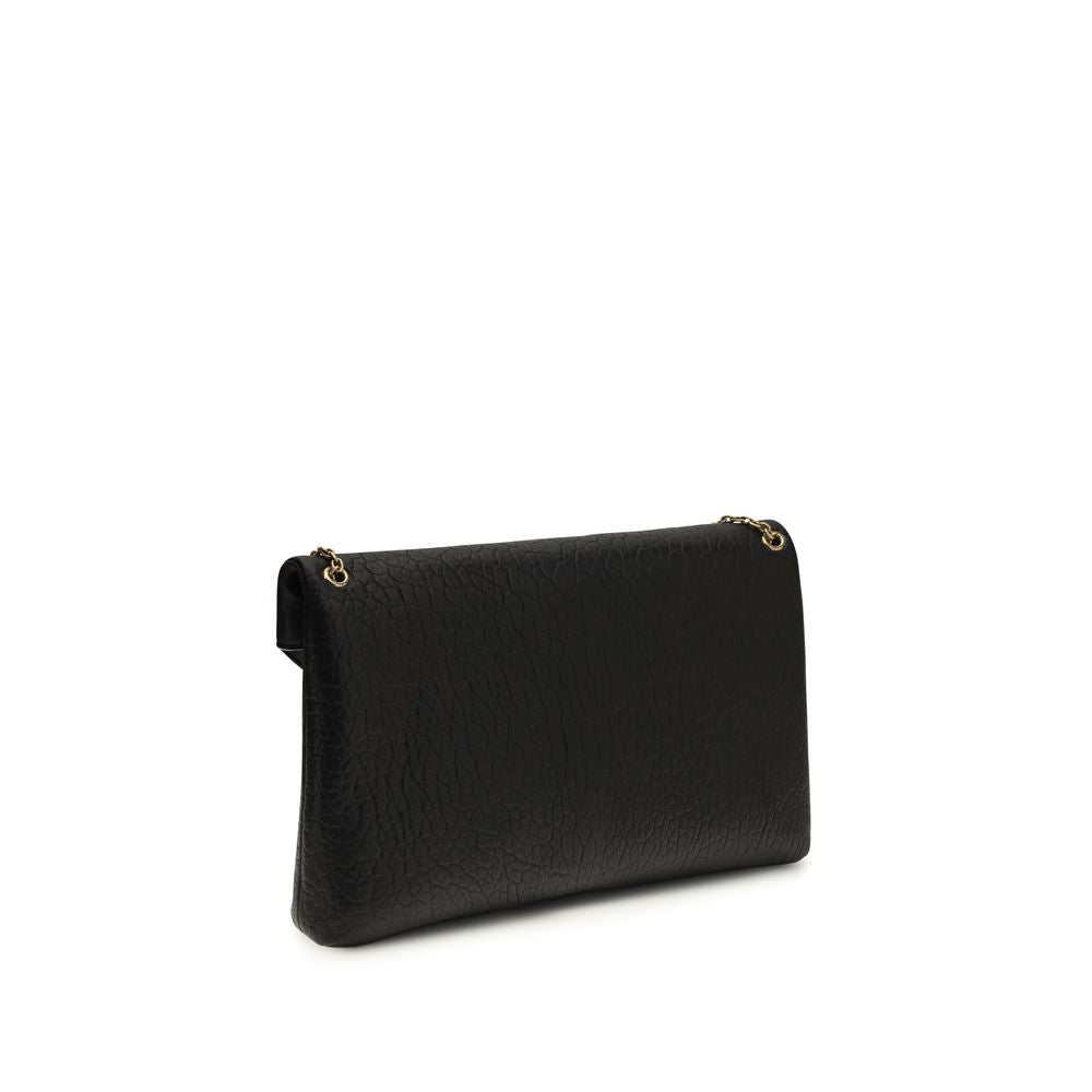Saint Laurent Black Lamb Shoulder Bag - SS26 35×22cm - Back view