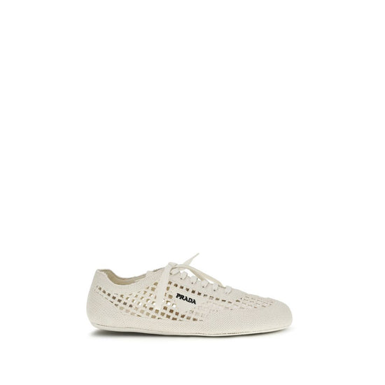 Prada Beige Fabric Low Top Sneakers - Front view