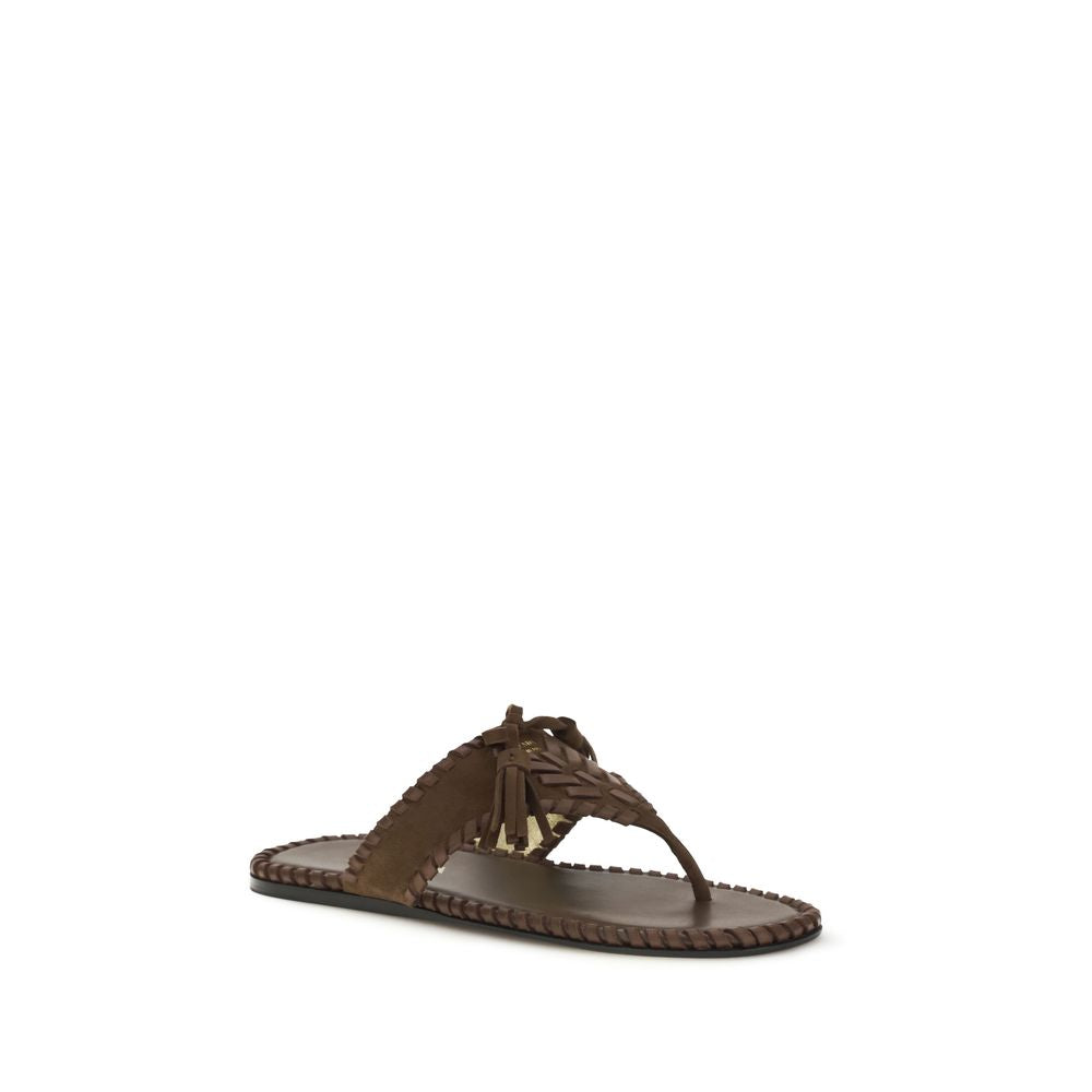 Prada Brown Calf Leather Flat Sandals - SS26 (Ref. PR1Y389OF005008F0324) - Side view