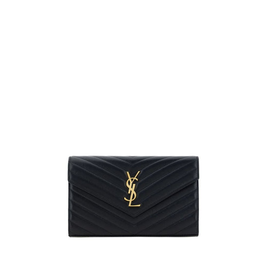 Saint Laurent Black Calf Leather Shoulder Bag - AW26 22.5x14cm - Front view