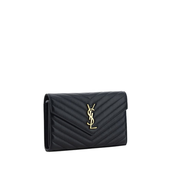 Saint Laurent Black Calf Leather Shoulder Bag - AW26 22.5x14cm - Side view