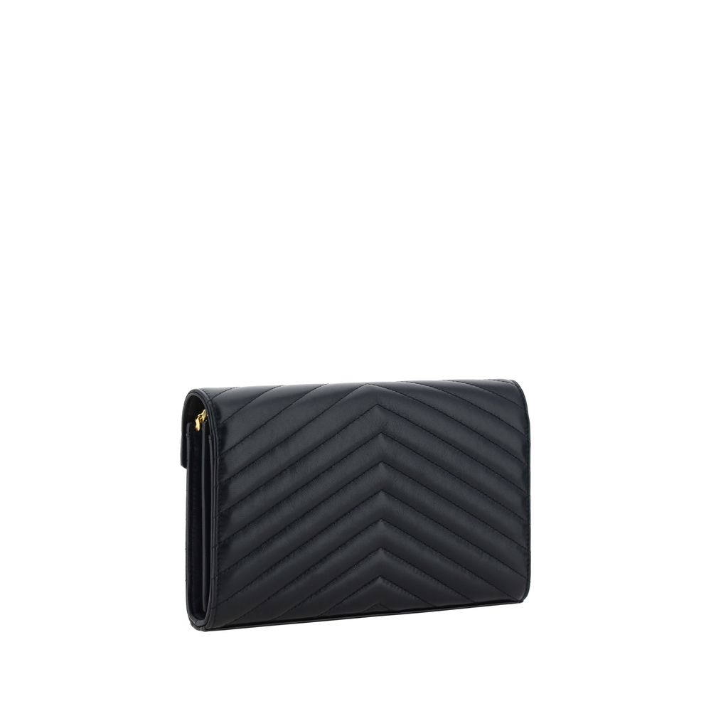 Saint Laurent Black Calf Leather Shoulder Bag - AW26 22.5x14cm - Back view