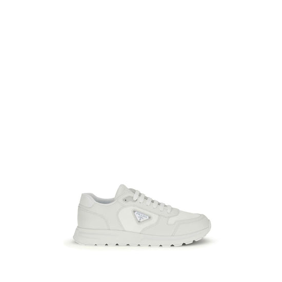 Prada White Recycled Polyamide Athletic Sneakers - Front view