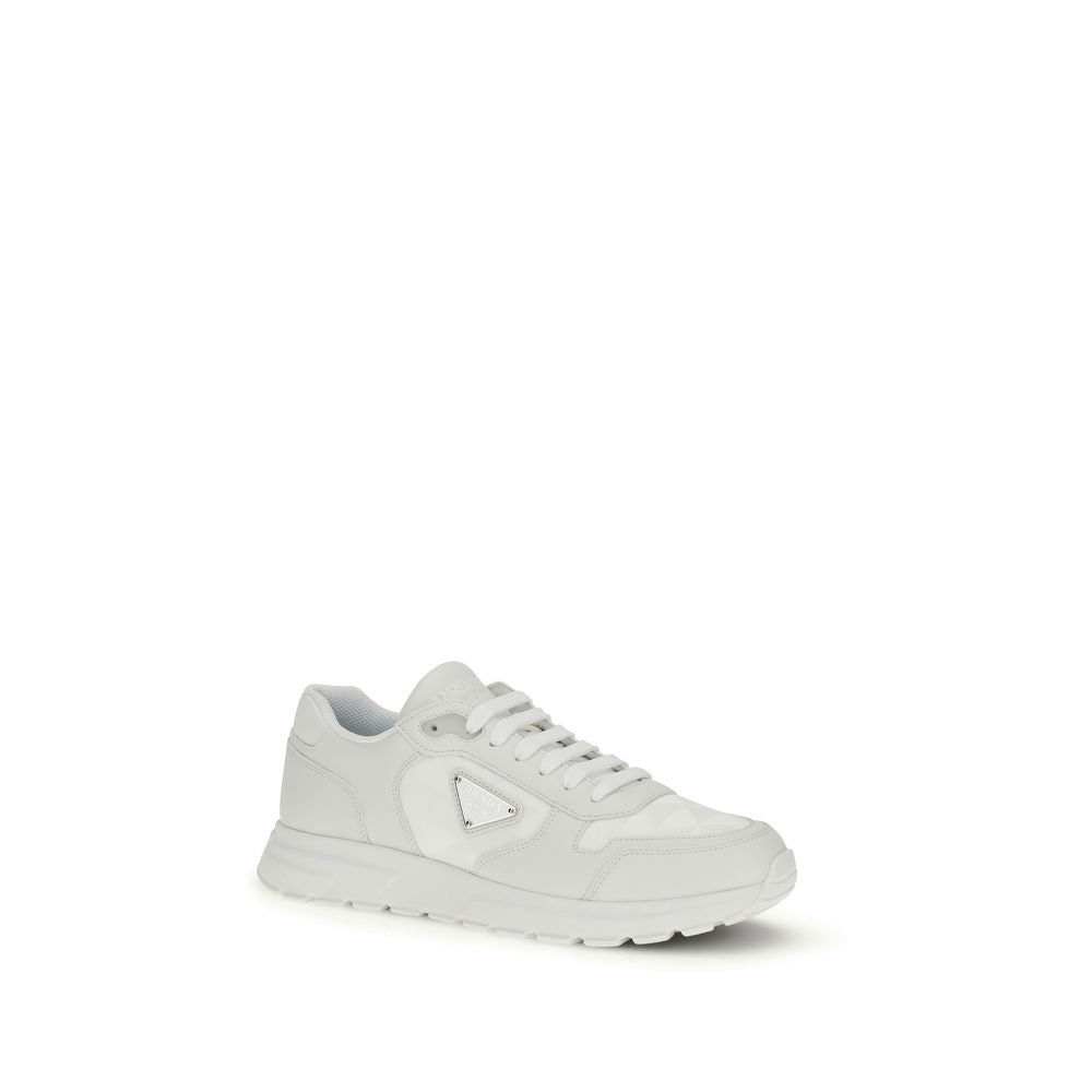 Prada White Recycled Polyamide Athletic Sneakers - Side view