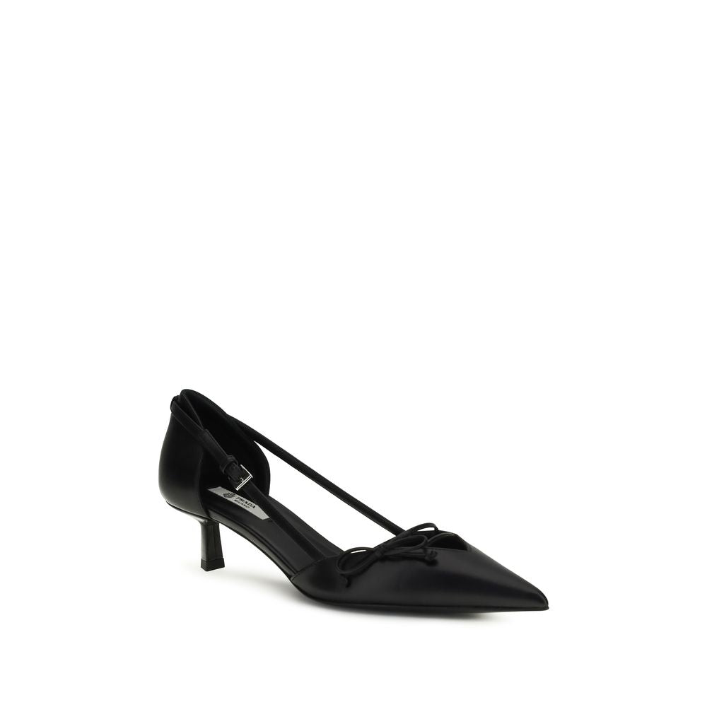 Prada Black Goatskin High Heel Pumps - Side view