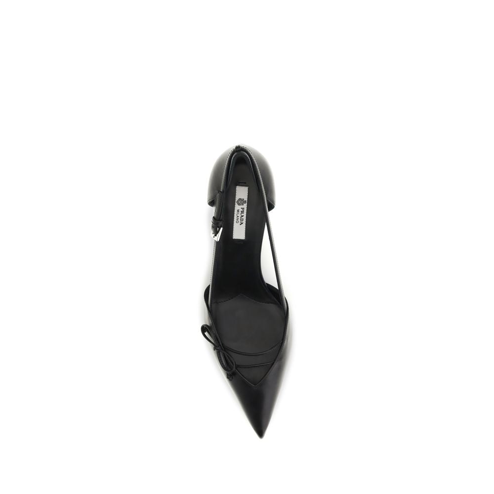 Prada Black Goatskin High Heel Pumps - Detail view