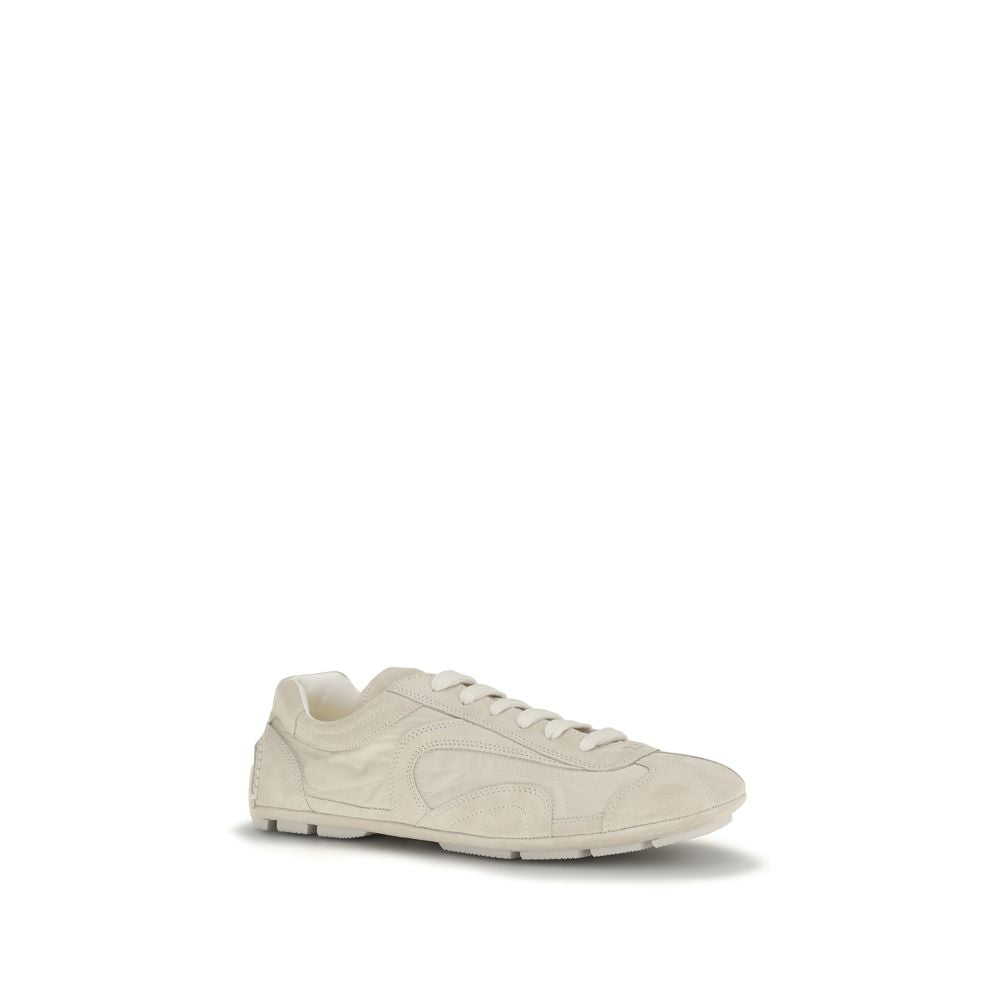 Prada Beige Calf Leather Sneakers - Side view