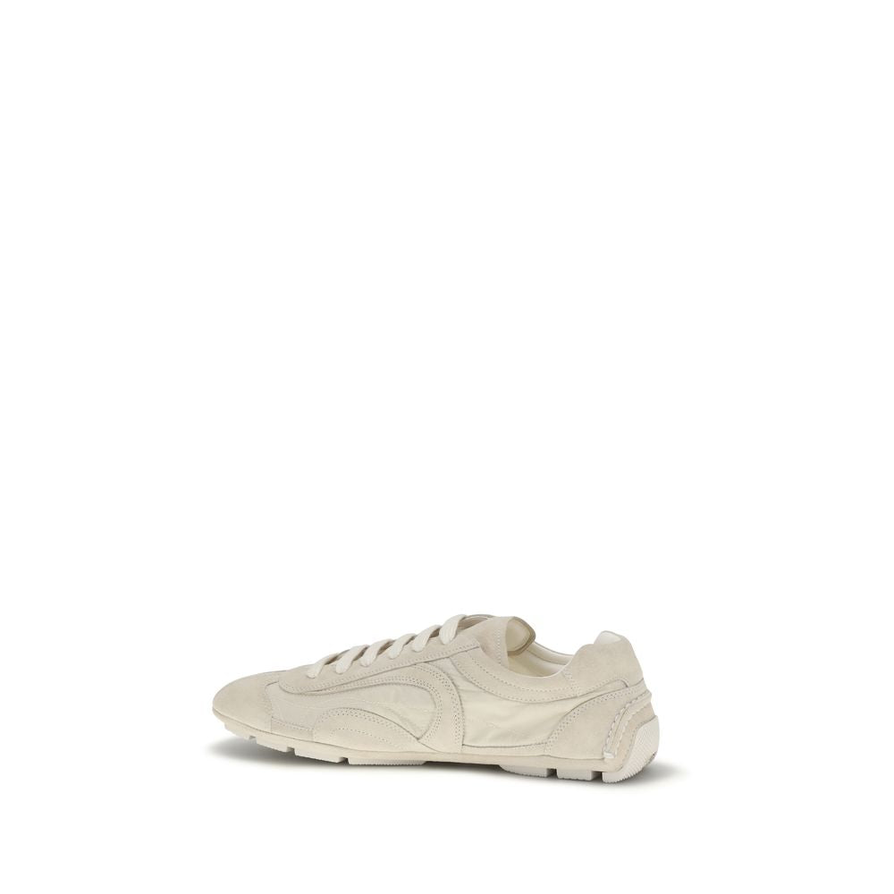 Prada Beige Calf Leather Sneakers - Back view