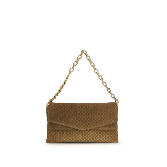 Gucci Brown Suede Leather Handbag - Front view