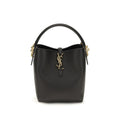 Saint Laurent Black Calf Leather Backet Bag - Front view