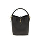 Saint Laurent Black Calf Leather Backet Bag - Front view