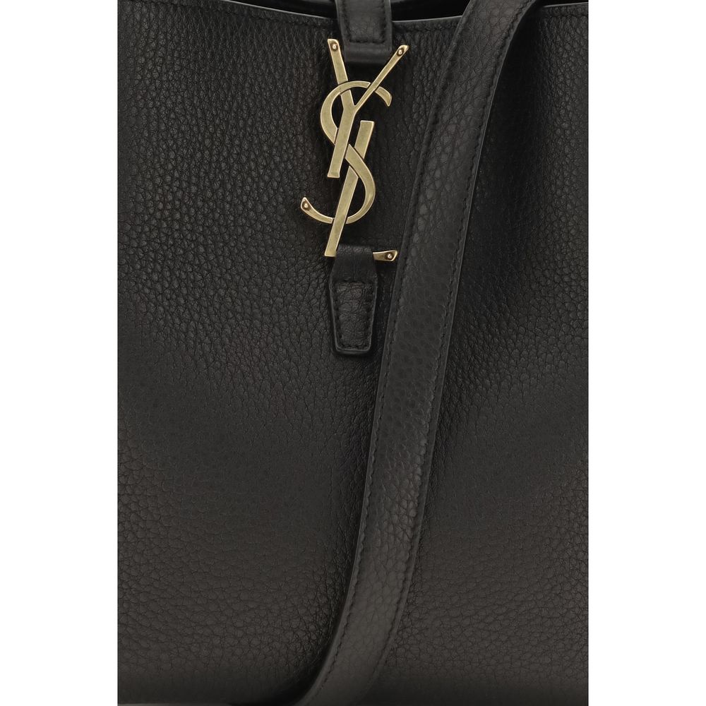Saint Laurent Black Calf Leather Backet Bag - Detail view