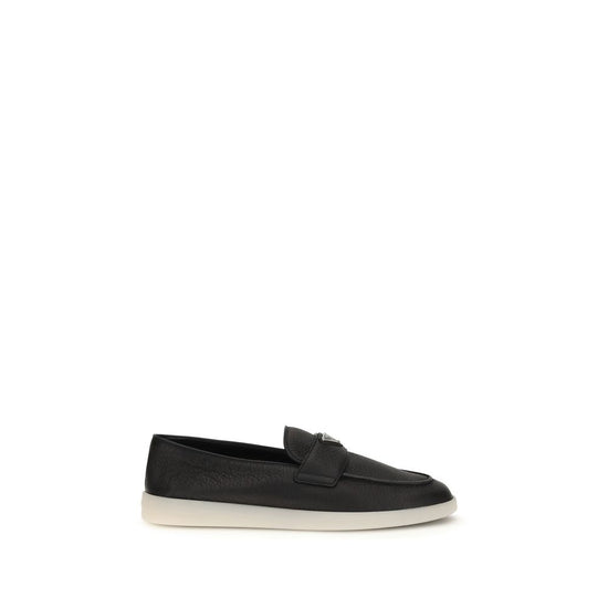 Prada Black Calf Leather Slip On Loafers - AW26 - Front view