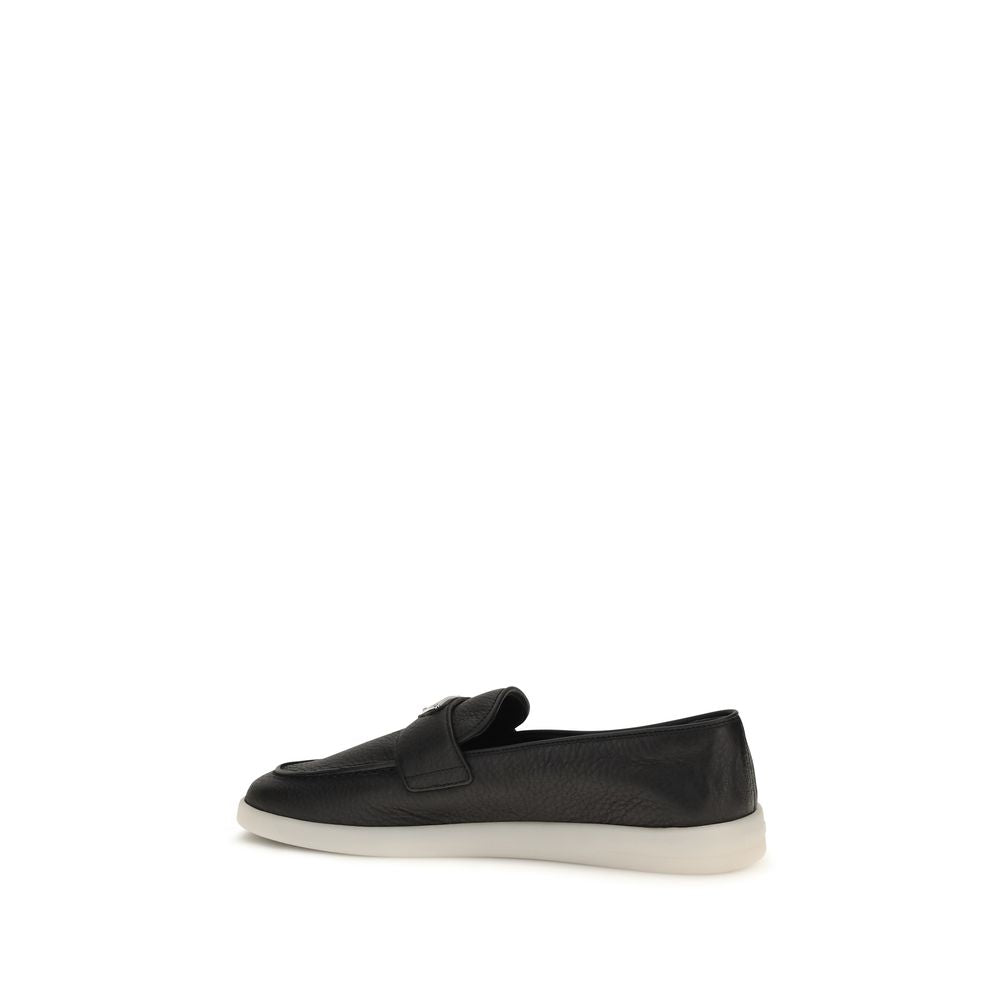Prada Black Calf Leather Slip On Loafers - AW26 - Back view