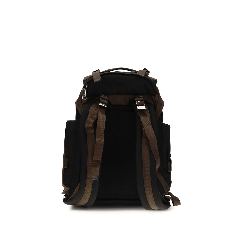 Prada Brown Recycled Polyamide Backpack - SS26 26x35cm - Side view