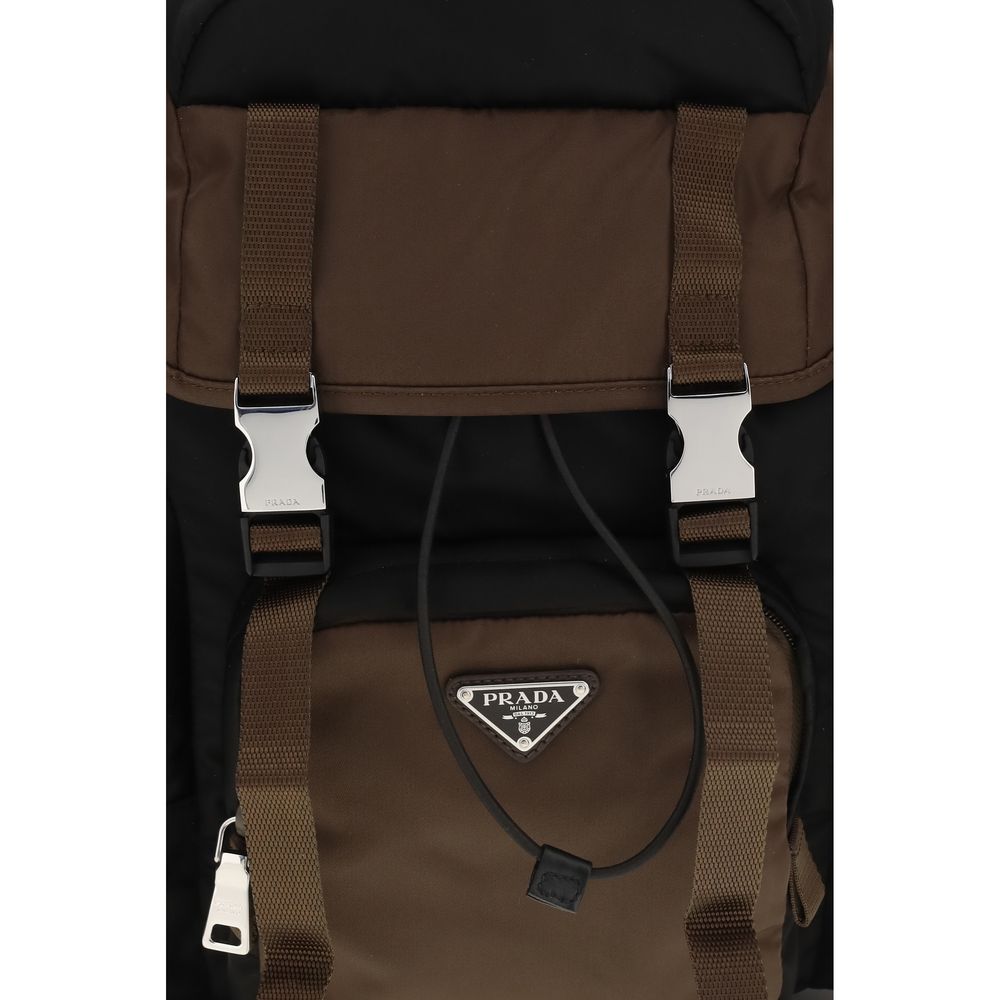 Prada Brown Recycled Polyamide Backpack - SS26 26x35cm - Back view