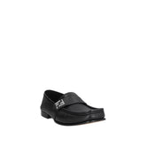 Fendi Black Calfskin Slip-On Loafers - Side view