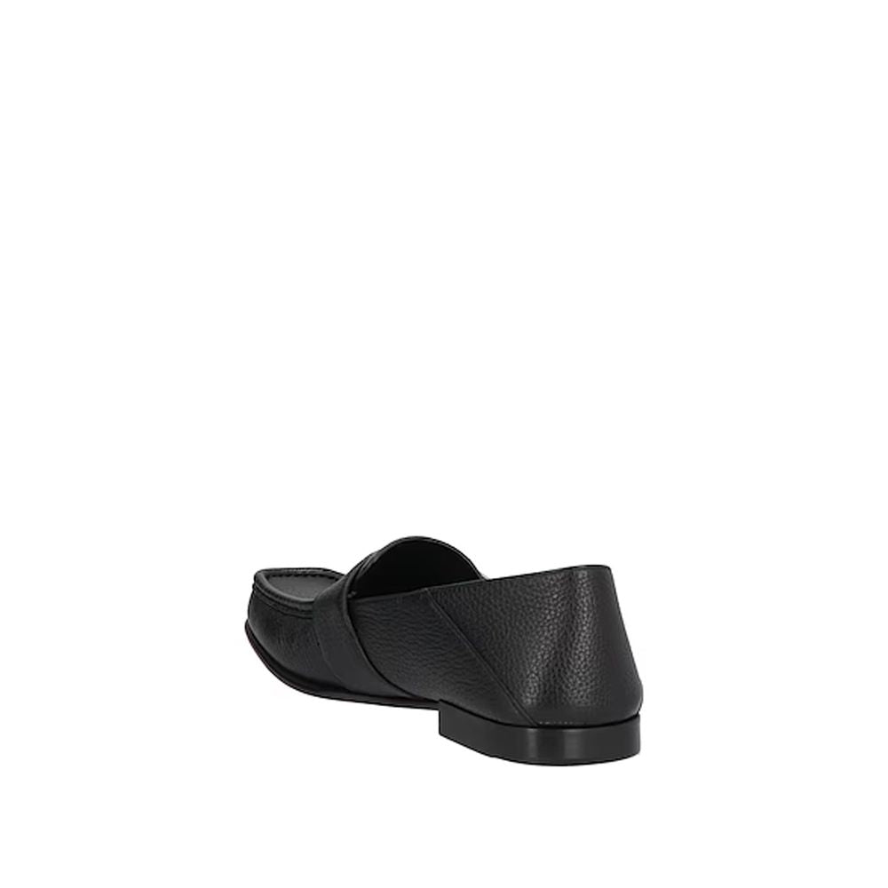 Fendi Black Calfskin Slip-On Loafers - Back view