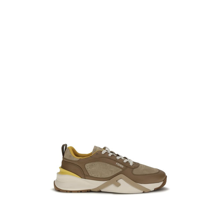 Fendi Flow Calfskin Suede Sneakers - Front view