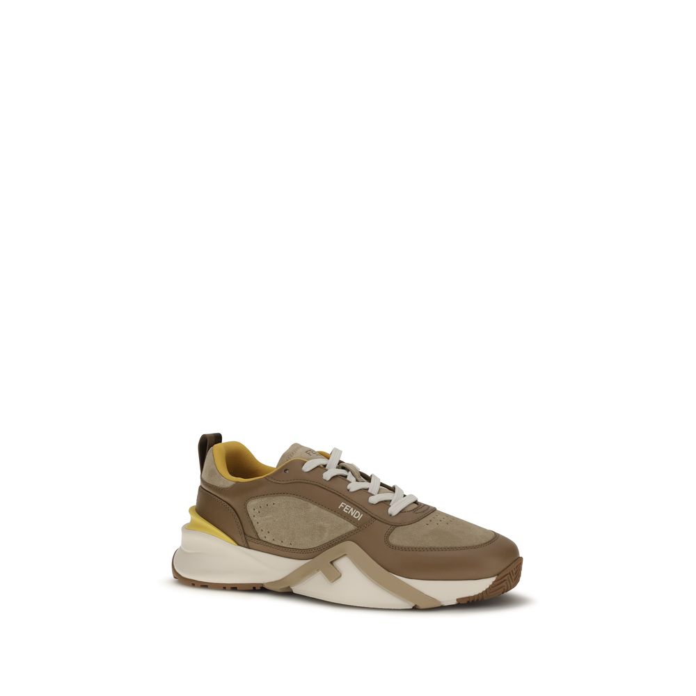 Fendi Flow Calfskin Suede Sneakers - Side view