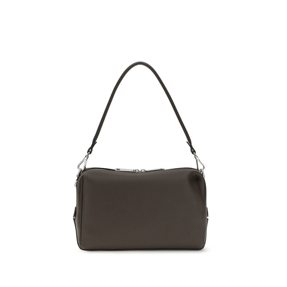 Fendi Brown Calf Leather Bos Taurus Shoulder Bag - Front view