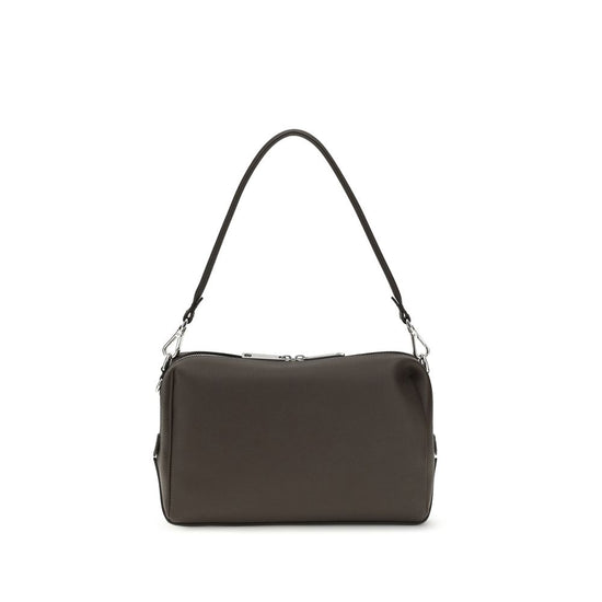 Fendi Brown Calf Leather Bos Taurus Shoulder Bag - Front view