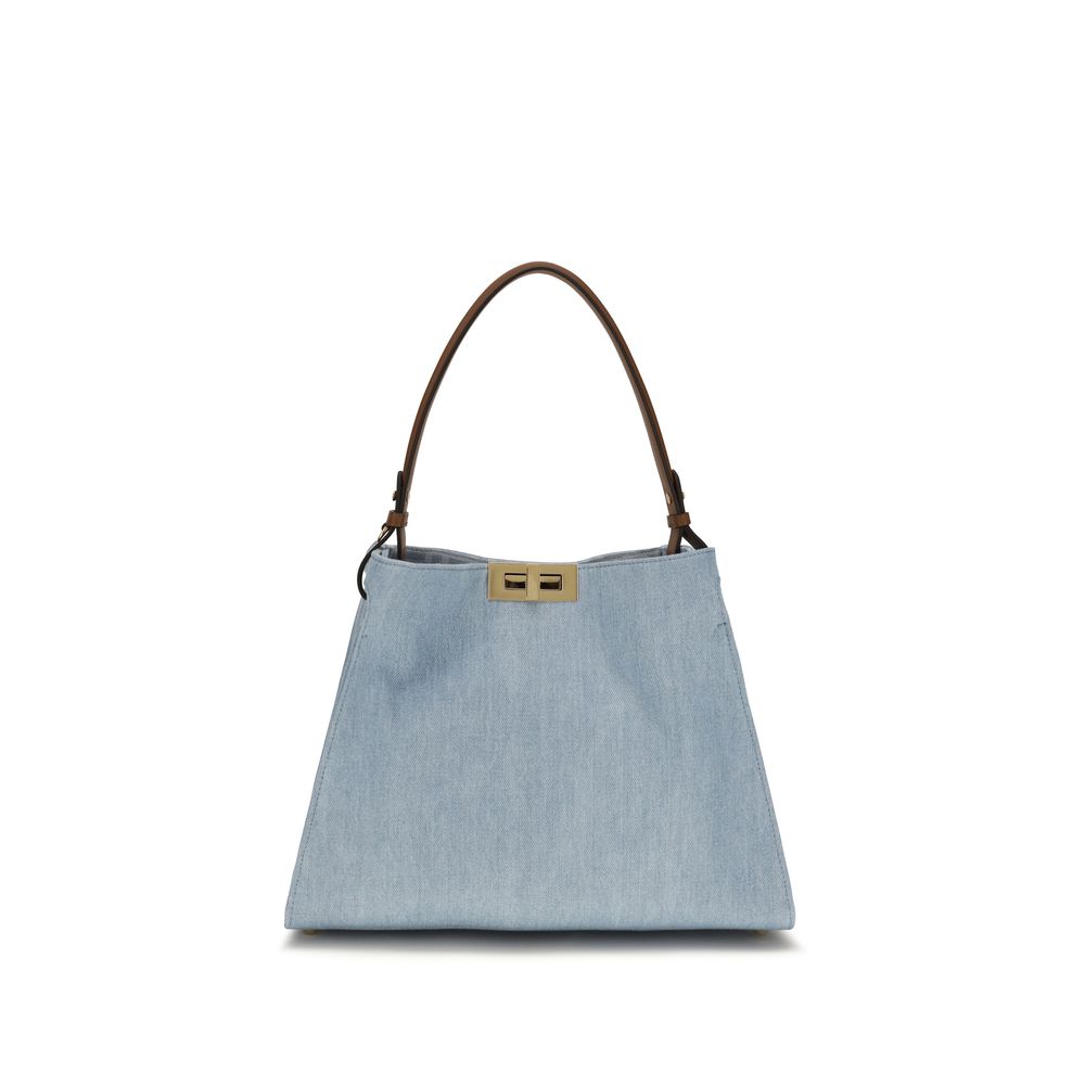 Fendi Blue Cotton Handbag - Front view