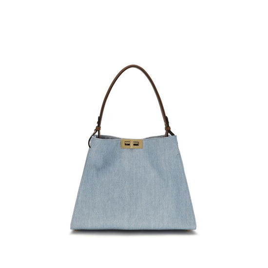 Fendi Blue Cotton Handbag - Front view