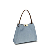 Fendi Blue Cotton Handbag - Side view