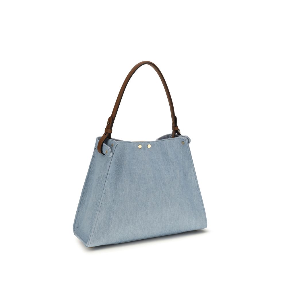 Fendi Blue Cotton Handbag - Back view