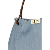 Fendi Blue Cotton Handbag - Detail view