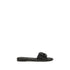 Fendi Black Calf Leather Bos Taurus Flat Sandals - Front view