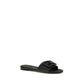 Fendi Black Calf Leather Bos Taurus Flat Sandals - Side view