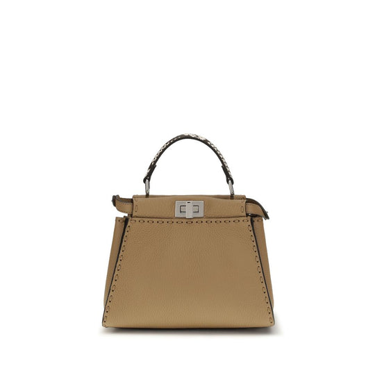 Fendi Beige Calf Leather Bos Taurus Handbag - Front view
